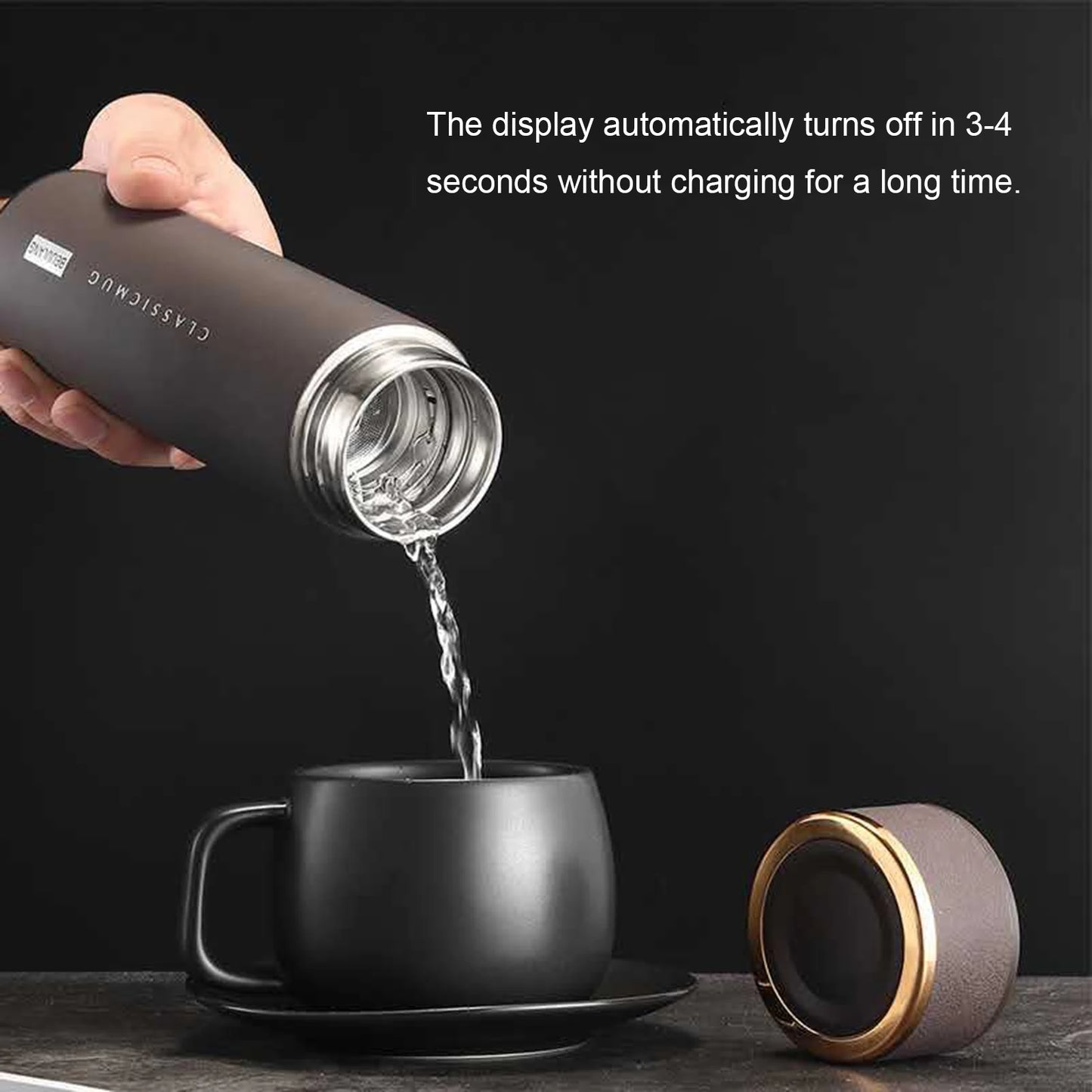 Portable Stainless Steel Smart Water Bottle, Leak Proof, Double Walled, Keep Drink Hot & Cold, LCD Temperature Display