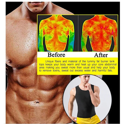 Men Sweat Vest Sauna Shapers Body Shapewear Waist Trainer Slimming Vest Hot Thermo Sweat Sauna Tank Tops Fitness Workout Suits