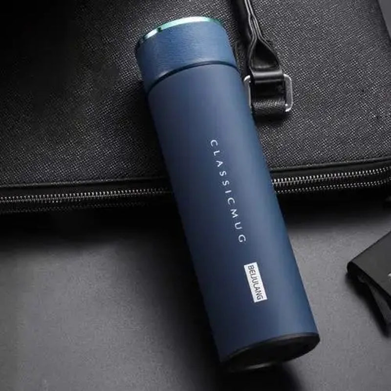 Portable Stainless Steel Smart Water Bottle, Leak Proof, Double Walled, Keep Drink Hot & Cold, LCD Temperature Display